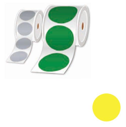 ROLLS OF PRE-CUT LABELS YELLOW 50MM - PER ROLL OF 500 LABELS