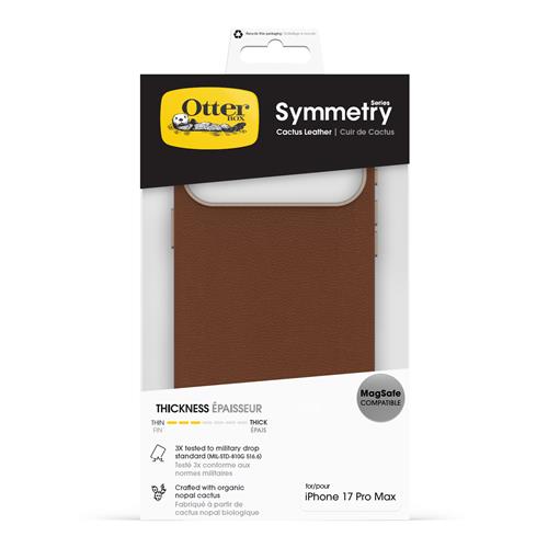 OB SYMMETRY CACTUS LEATHER CAM CTR APPLE IPHONE17 PRO MAX BROWN