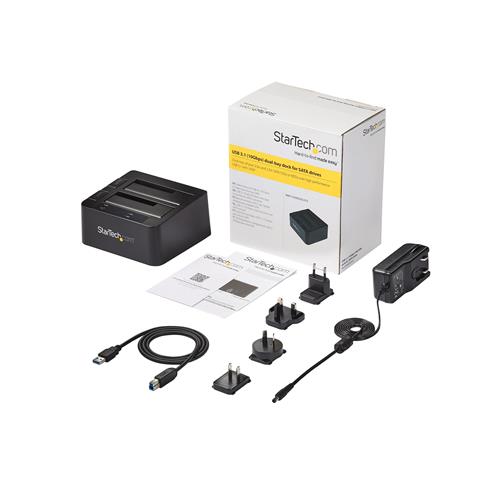 StarTech.com SDOCK2U313 docking station per unità di archiviazione USB 3.2 Gen 2 (3.1 Gen 2) Type micro-B Nero