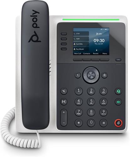 POLY Edge E220 IP Phone and PoE-enabled telefono IP Nero 4 linee IPS