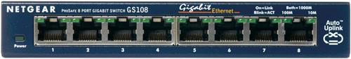 NETGEAR GS108GE switch di rete Non gestito Gigabit Ethernet (10/100/1000) Blu