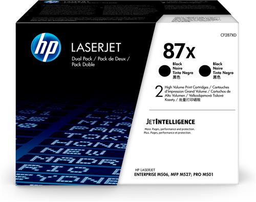 HP 87X 2-pack High Yield Black Original LaserJet Toner Cartridges cartuccia toner 2 pz