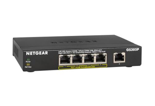 NETGEAR GS305Pv2 Non gestito Gigabit Ethernet (10/100/1000) Supporto Power over Ethernet (PoE) Nero