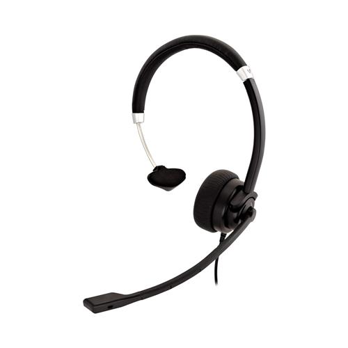 V7 HA401 cuffia e auricolare Cablato A Padiglione Ufficio Nero, Argento