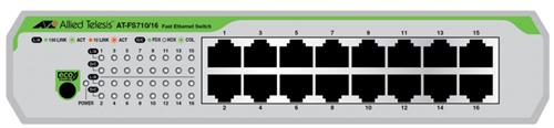 Allied Telesis AT-FS710/16-50 Non gestito Fast Ethernet (10/100) 1U Verde, Grigio