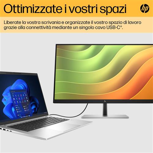 HP E24u G5 FHD USB-C Monitor Monitor PC 60,5 cm (23.8) 1920 x 1080 Pixel Full HD LCD Nero, Argento