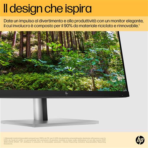 HP E24u G5 FHD USB-C Monitor Monitor PC 60,5 cm (23.8) 1920 x 1080 Pixel Full HD LCD Nero, Argento