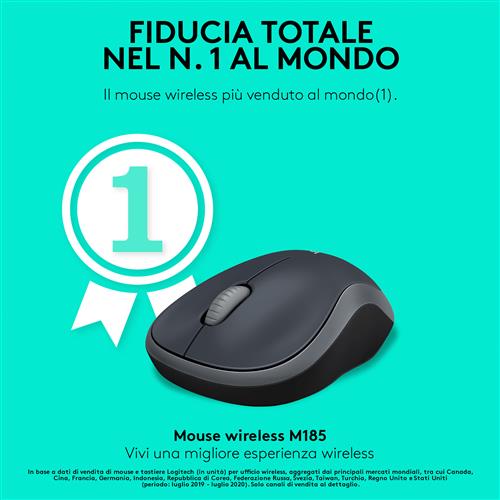 Logitech M185 mouse Ufficio RF Wireless