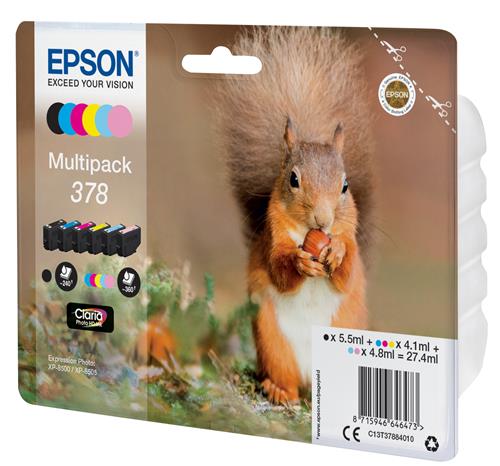 Epson Squirrel C13T37884010 cartuccia d'inchiostro 1 pz Originale Resa standard Nero, Ciano, Ciano chiaro, Magenta, Magenta chiaro, Giallo