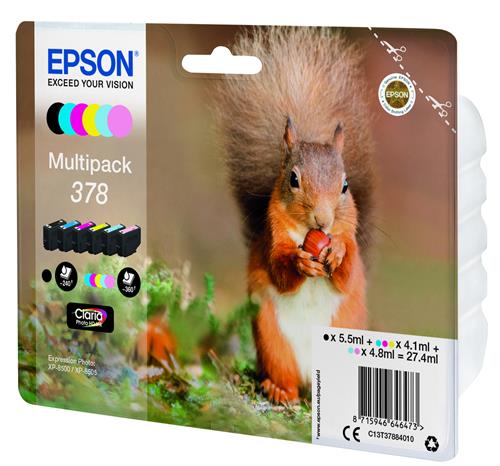 Epson Squirrel C13T37884010 cartuccia d'inchiostro 1 pz Originale Resa standard Nero, Ciano, Ciano chiaro, Magenta, Magenta chiaro, Giallo