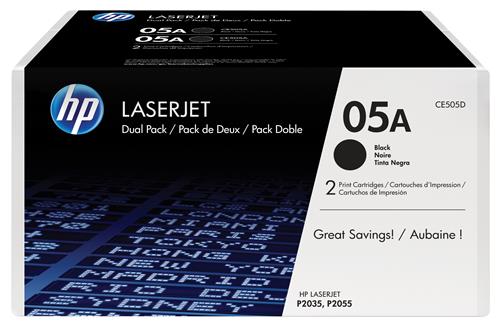 HP 05A 2-pack Black Original LaserJet Toner Cartridges cartuccia toner 2 pz Originale