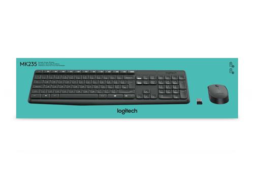 Logitech MK235 tastiera Mouse incluso Universale QWERTY Italiano Grigio