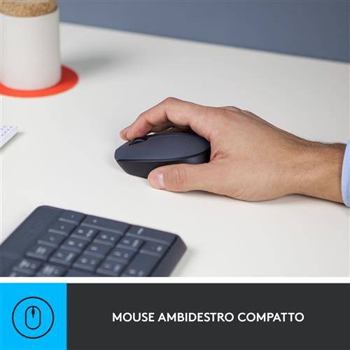 Logitech MK235 tastiera Mouse incluso Universale QWERTY Italiano Grigio