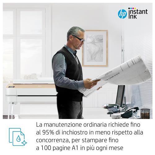 HP Designjet Studio 24-in Printer stampante grandi formati Wi-Fi Getto termico d'inchiostro A colori 2400 x 1200 DPI 610 x 1897 mm Collegamento ethernet LAN
