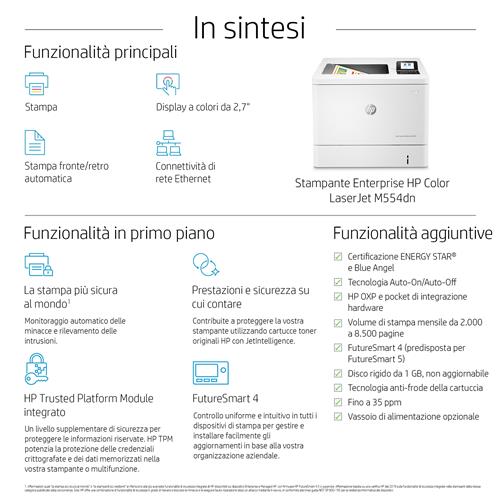 HP Color LaserJet Enterprise M554dn Printer A colori 1200 x 1200 DPI A4