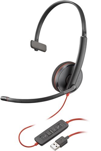POLY Blackwire C3210 USB-A Black Headset (Bulk) Auricolare Cablato A Padiglione Ufficio USB tipo A Nero
