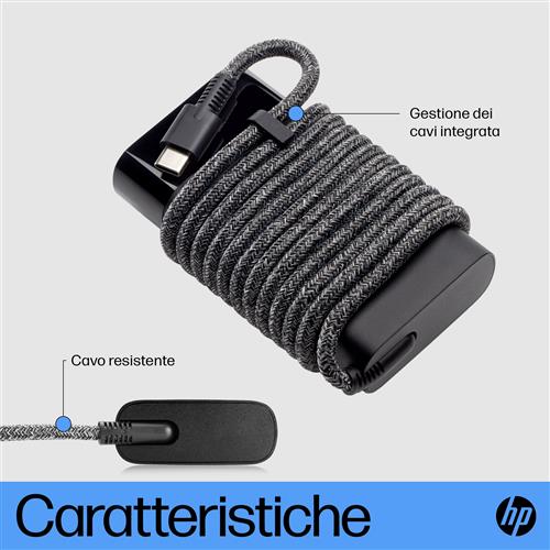 HP USB-C 65W Laptop Charger adattatore e invertitore Interno Nero