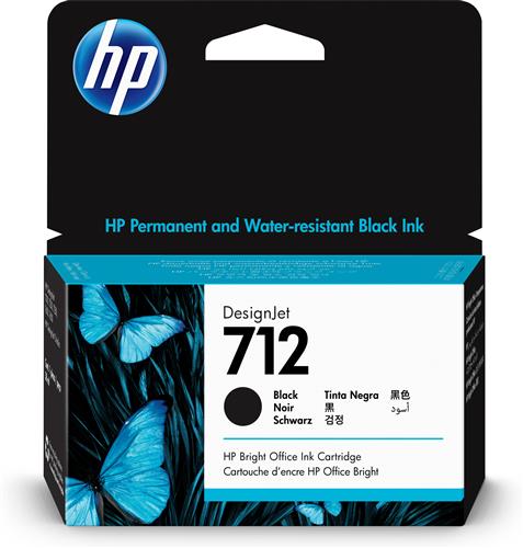HP Cartuccia di inchiostro nero originale DesignJet 712 da 38 ml