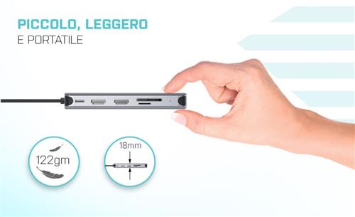 i-tec CANANOTDOCKPD replicatore di porte e docking station per laptop Cablato USB 3.2 Gen 1 (3.1 Gen 1) Type-A + Type-C Argento