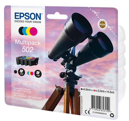 Epson 502 cartuccia d'inchiostro 1 pz Originale Resa standard Nero, Ciano, Magenta, Giallo