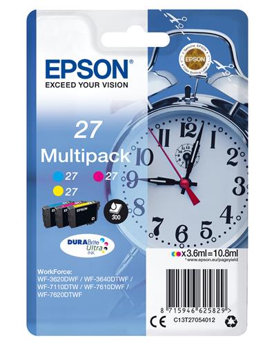 Epson Alarm clock C13T27054012 cartuccia d'inchiostro 1 pz Originale Resa standard Ciano, Magenta, Giallo
