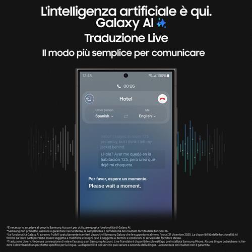 Samsung Galaxy S24 Ultra Smartphone AI, Display 6.8'' QHD+ Dynamic AMOLED 2X, Fotocamera 200MP, RAM 12GB, 512GB, 5.000 mAh, Titanium Black