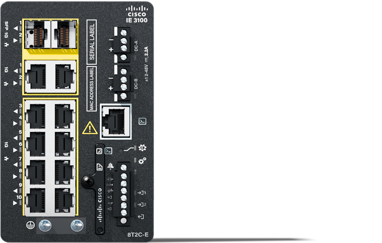 Cisco Catalyst IE-3100-8T2C-E switch di rete Gestito L2 Gigabit Ethernet (10/100/1000) Nero