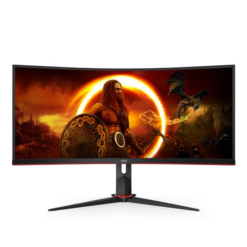 AOC G2 CU34G2X/BK LED display 86,4 cm (34) 3440 x 1440 Pixel Quad HD Nero, Rosso