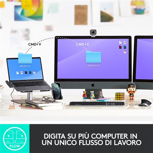 Logitech MX Keys f/ Mac tastiera Ufficio RF senza fili + Bluetooth QWERTY Italiano Grigio