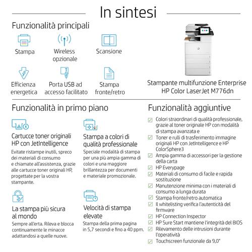 HP Color LaserJet Enterprise MFP M776dn Laser A3 1200 x 1200 DPI 46 ppm