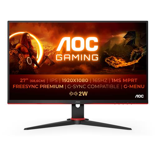 AOC G2 27G2SPAE/BK LED display 68,6 cm (27) 1920 x 1080 Pixel Full HD Nero, Rosso