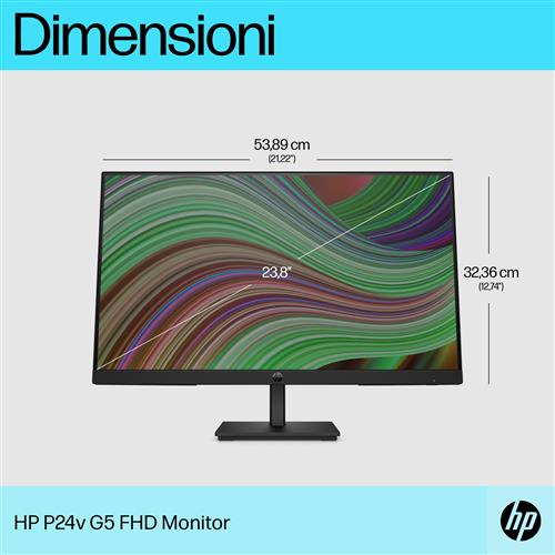 HP P24v G5 FHD Monitor Monitor PC 60,5 cm (23.8) 1920 x 1080 Pixel Full HD LCD Nero