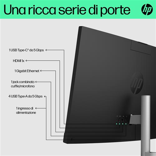 HP 24-cr0019nl Intel Core i3 i3-1315U 60,5 cm (23.8) 1920 x 1080 Pixel PC All-in-one 8 GB DDR4-SDRAM 512 GB SSD Windows 11 Home Wi-Fi 6 (802.11ax) Bianco