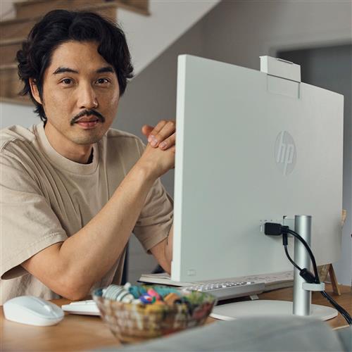 HP 24-cr0019nl Intel Core i3 i3-1315U 60,5 cm (23.8) 1920 x 1080 Pixel PC All-in-one 8 GB DDR4-SDRAM 512 GB SSD Windows 11 Home Wi-Fi 6 (802.11ax) Bianco