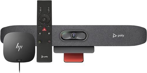 POLY Studio R30 USB Video Bar and BT Remote with HP USB-C Dock G5 (ABB) sistema di conferenza