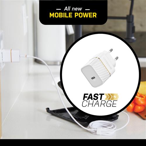 OTTERBOX EU WALL CHARGER 30W GAN 1X USB-C 30W USB-PD WHITE