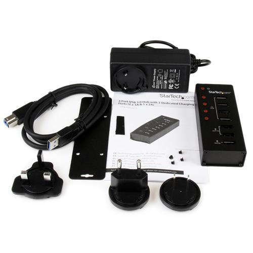 StarTech.com ST4300U3C3 hub di interfaccia USB 3.2 Gen 1 (3.1 Gen 1) Type-B 5000 Mbit/s Nero