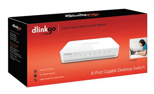 D-Link GO-SW-8G switch di rete Non gestito Bianco