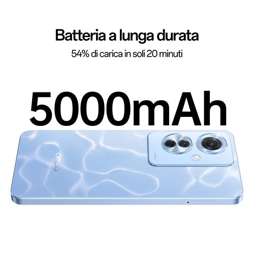 OPPO Reno11 F 5G Smartphone, AI Tripla fotocamera 64+8+2MP, Selfie 32MP, Display 6.7” 120HZ AMOLED FHD+, 5000mAh, RAM 8(Esp4GB/6GB/8GB)+ROM 256GB (esp2TB), [Versione Italia], Ocean Blue