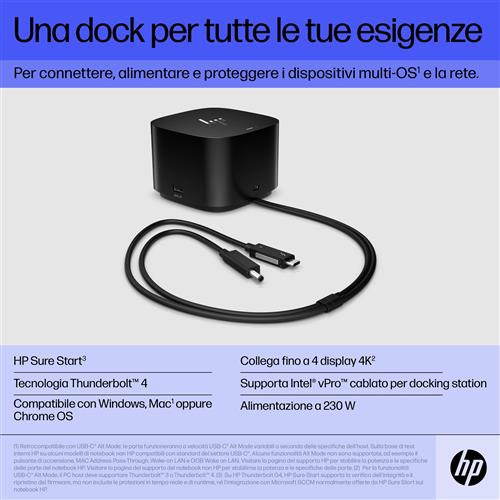 HP Thunderbolt Dock 280W G4 w/Combo Cable Cablato Thunderbolt 4 Nero