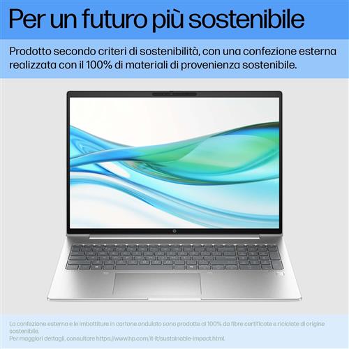 HP ProBook 460 G11 Intel Core Ultra 7 155U Computer portatile 40,6 cm (16) WUXGA 16 GB DDR5-SDRAM 512 GB SSD Wi-Fi 6E (802.11ax) Windows 11 Pro Argento
