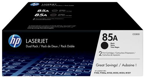 HP 85A 2-pack Black Original LaserJet Toner Cartridges cartuccia toner 2 pz Originale
