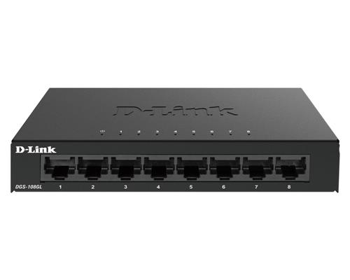 D-Link DGS-108GL switch di rete Non gestito Gigabit Ethernet (10/100/1000) Desktop Nero