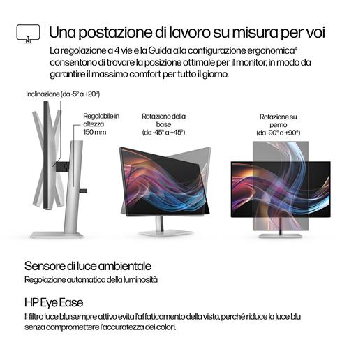HP Series 7 Pro 27 inch 4K Thunderbolt 4 Monitor - 727pk Monitor PC 68,6 cm (27) 3840 x 2160 Pixel 4K Ultra HD LCD Nero