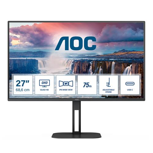 AOC V5 Q27V5C/BK Monitor PC 68,6 cm (27) 2560 x 1440 Pixel Quad HD LED Nero