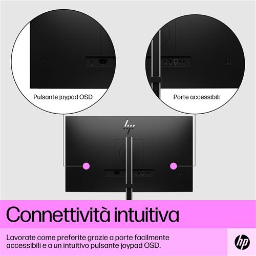 HP E27q G5 QHD Monitor Monitor PC 68,6 cm (27) 2560 x 1440 Pixel Quad HD LCD Nero, Argento