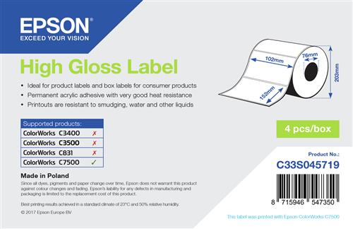 Epson High Gloss Label Bianco HG