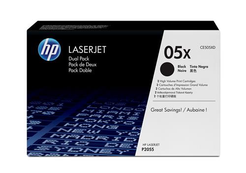 HP 05X 2-pack High Yield Black Original LaserJet Toner Cartridges cartuccia toner 2 pz Originale