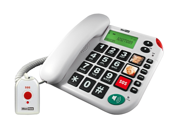 MaxCom KXT481 SOS telefono Telefono analogico Identificatore di chiamata Bianco