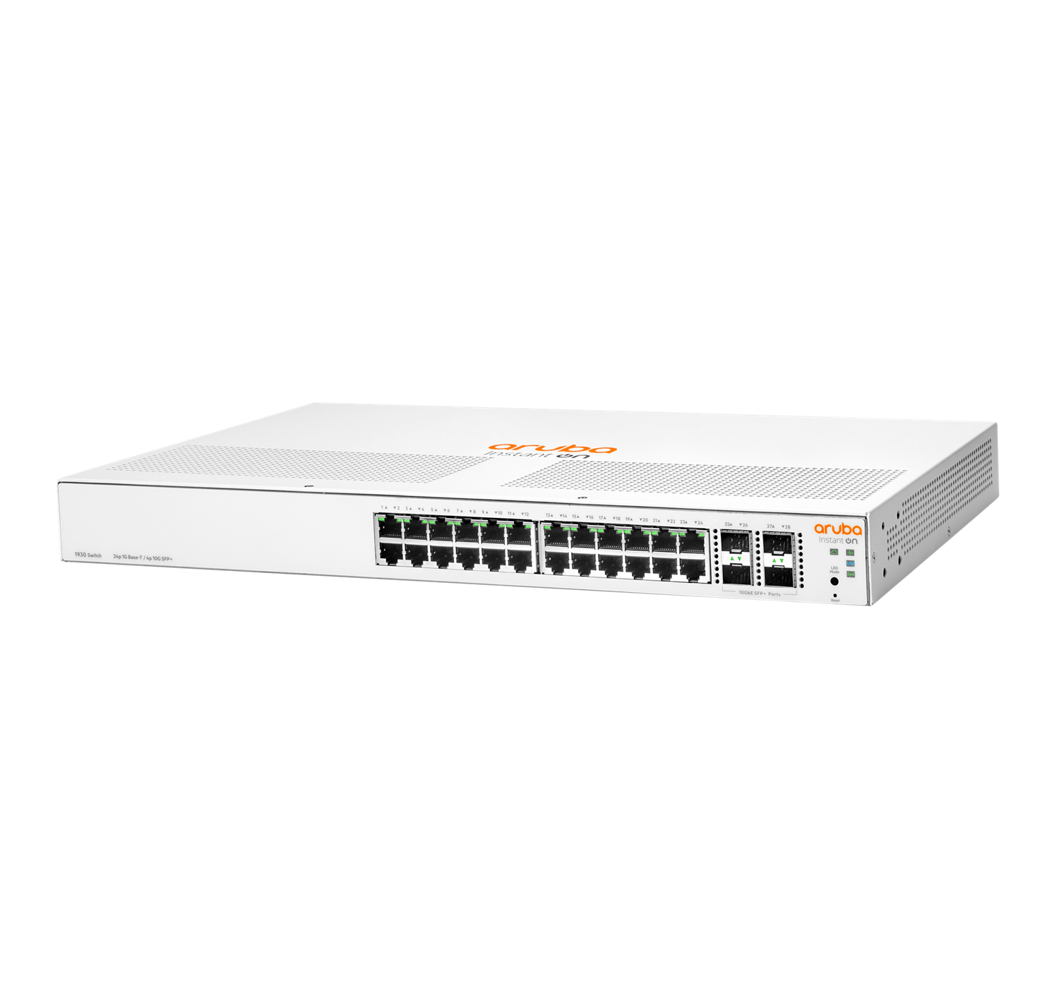 HPE Aruba Networking Aruba Instant On 1930 24G Class4 PoE 4SFP/SFP+ 195W Gestito L2+ Gigabit Ethernet (10/100/1000) Supporto Power over Ethernet (PoE) 1U Bianco